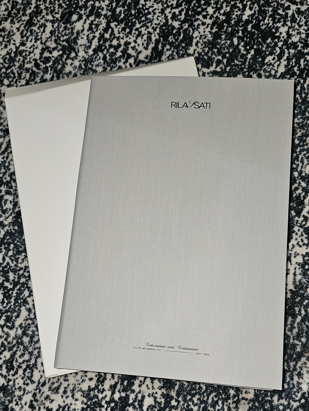 RILA SATI Silver Notebook / Folder Cloth And Paper Collab